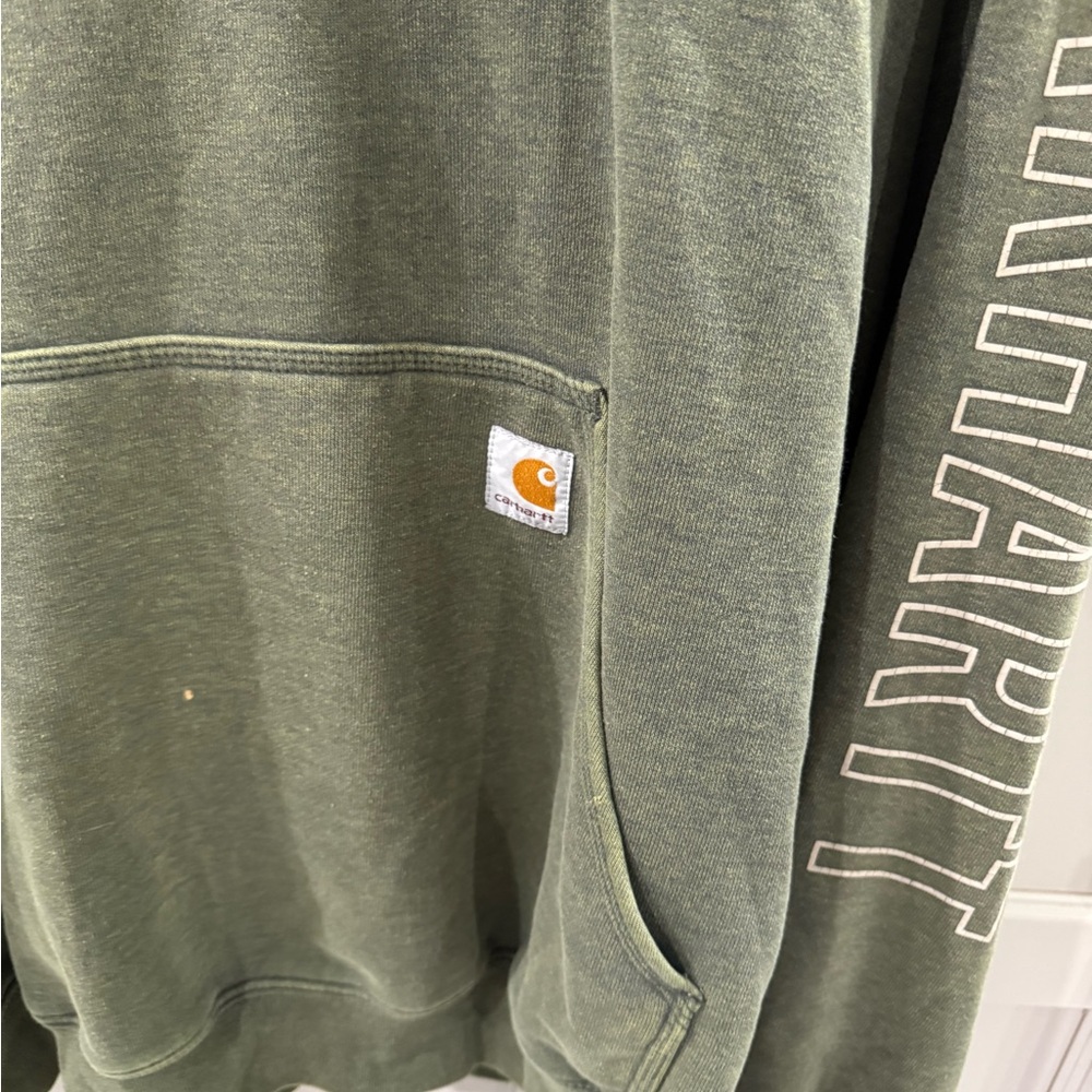 Carhartt  Hooded Sweatshirt - Olive Green men’s size L - Picture 8 of 8